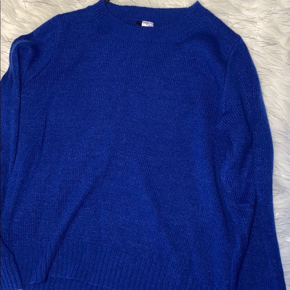 blue sweater